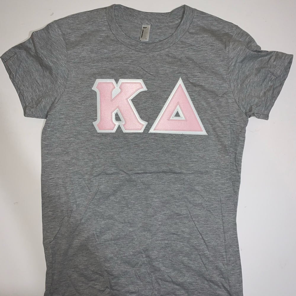 Kappa Delta Stitched Twill Greek Letters T-Shirt